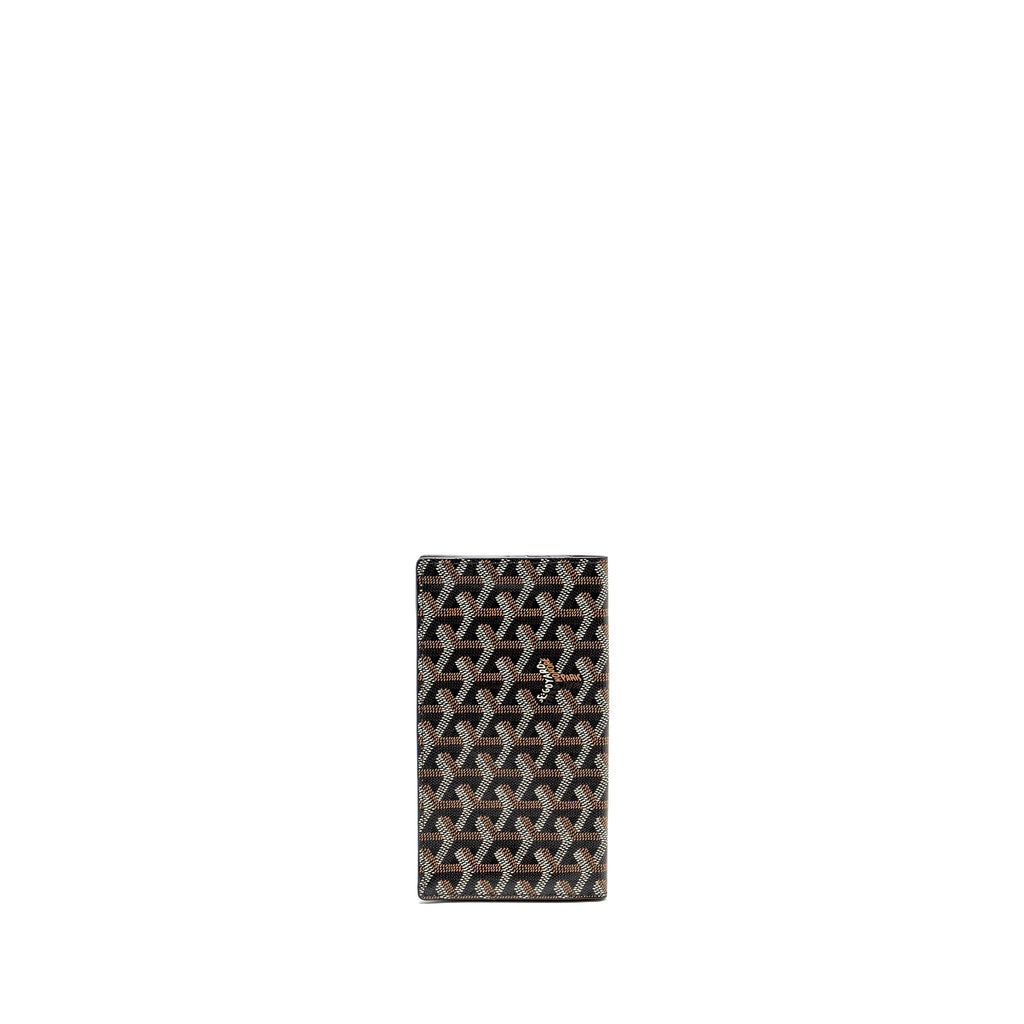 GOYARD SAINT ROCH LONG WALLET GOYARDINE CANVAS / CALFSKIN BLACK SHW