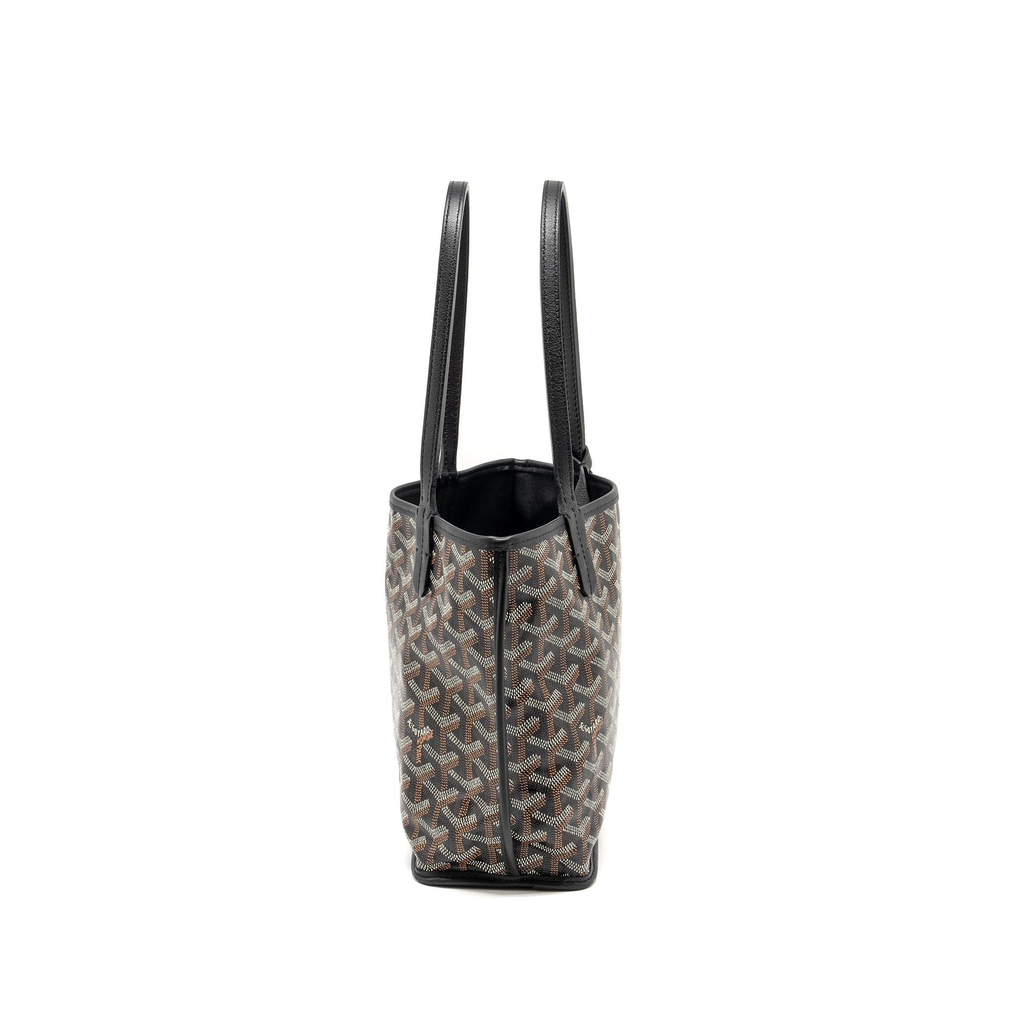 GOYARD MINI ANJOU TOTE GOYARDLINE CANVAS/ CALFSKIN BLACK SHW