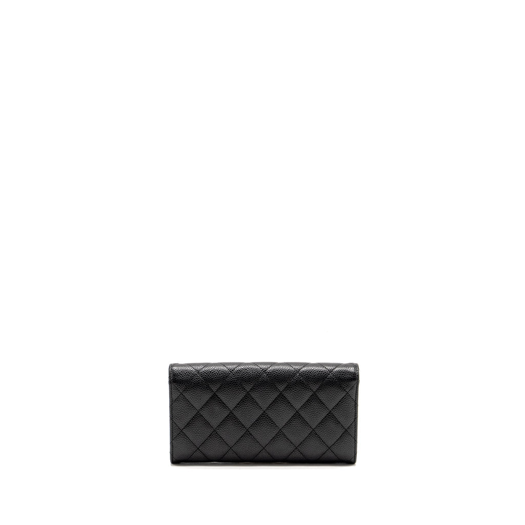 CHANEL CLASSIC FLAP LONG WALLET CAVIAR BLACK GHW