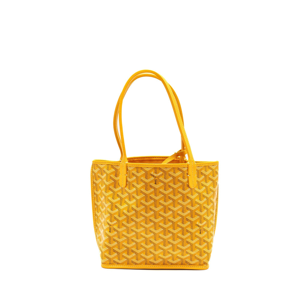 GOYARD MINI ANJOU TOTE BAG GOYARDLINE CANVAS / LEATHER YELLOW SHW