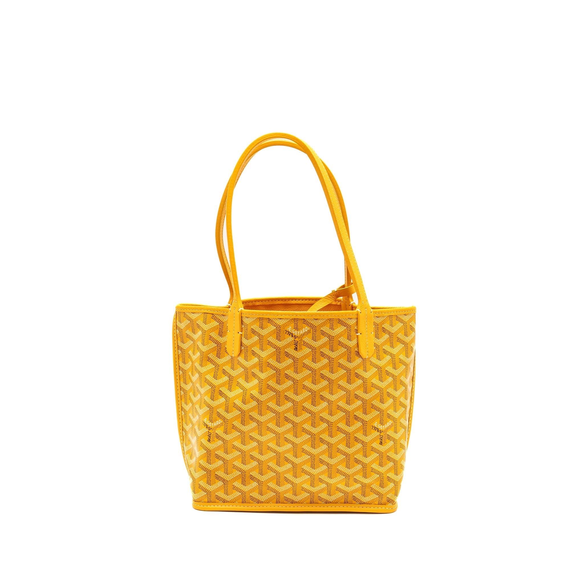 GOYARD MINI ANJOU TOTE BAG GOYARDLINE CANVAS / LEATHER YELLOW SHW
