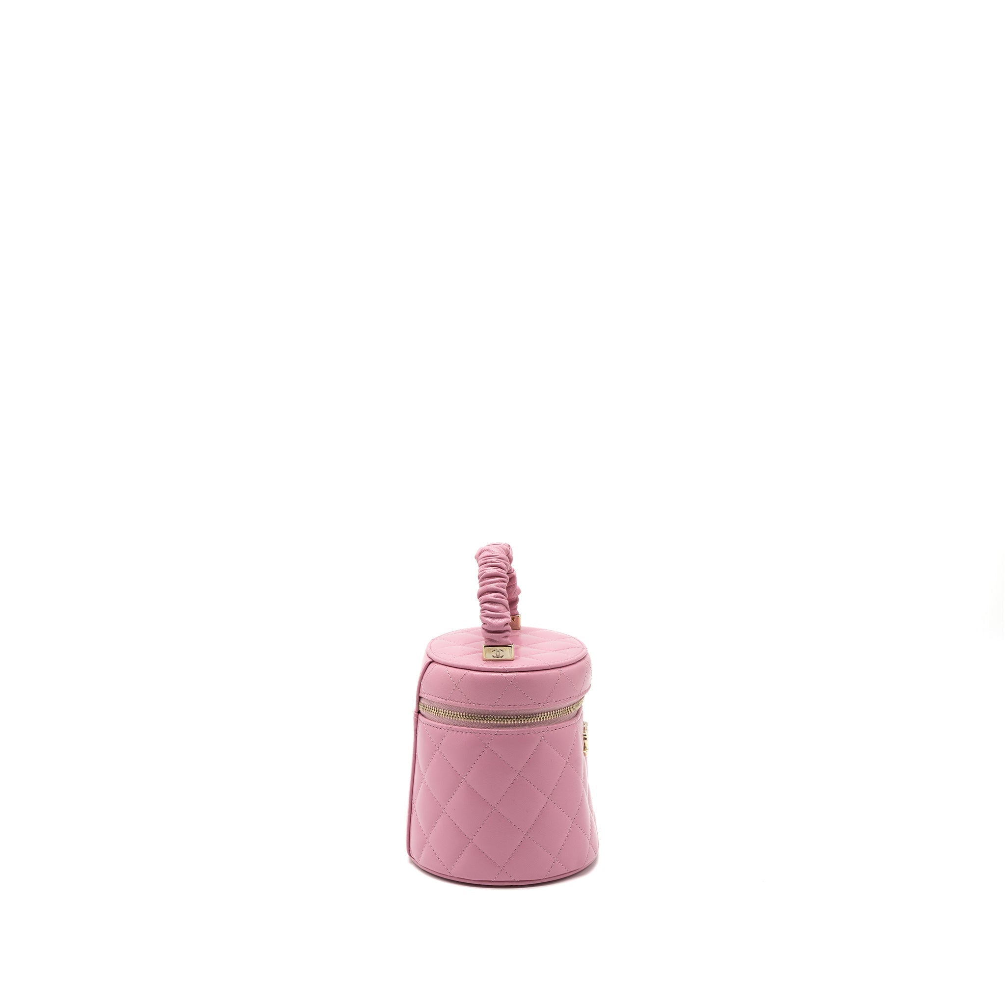 CHANEL TOP HANDLE VANITY CASE LAMBSKIN PINK LGHW