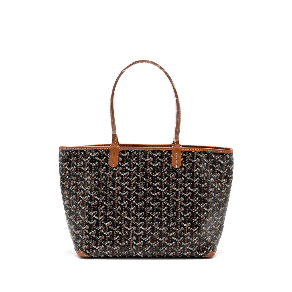 GOYARD ARTOIS PM BAG CANVAS/ CALFSKIN BLACK/ TAN SHW