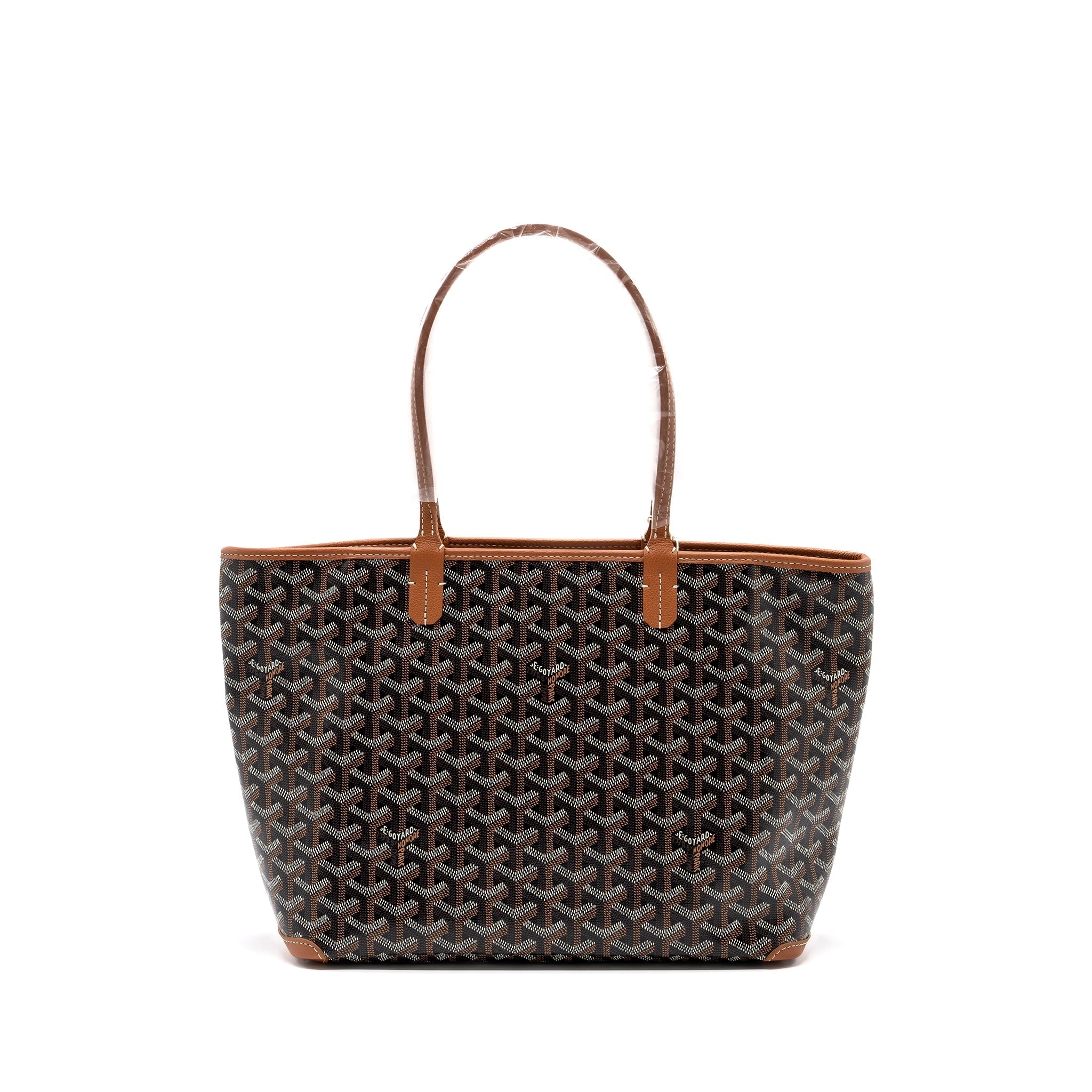 GOYARD ARTOIS PM BAG CANVAS/ CALFSKIN BLACK/ TAN SHW