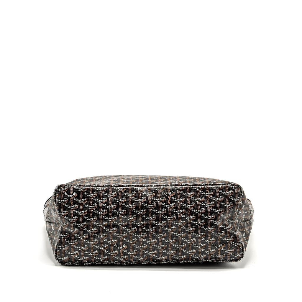 GOYARD SAINT LOUIS PM TOTE BAG GOYARDINE CANVAS / CALFSKIN BLACK SHW