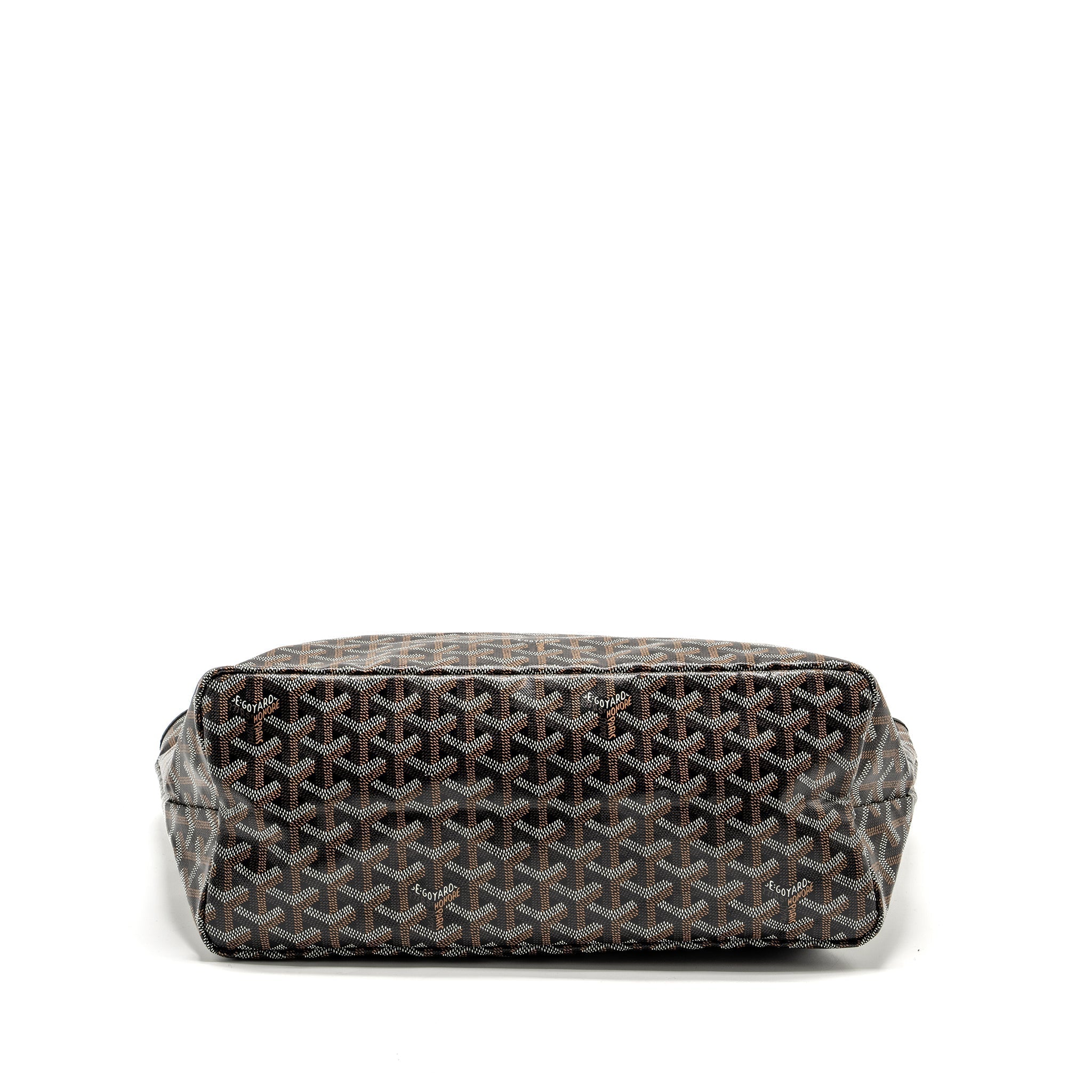 GOYARD SAINT LOUIS PM TOTE BAG GOYARDINE CANVAS / CALFSKIN BLACK SHW