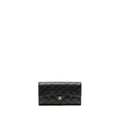 CHANEL CLASSIC FLAP LONG WALLET CAVIAR BLACK GHW