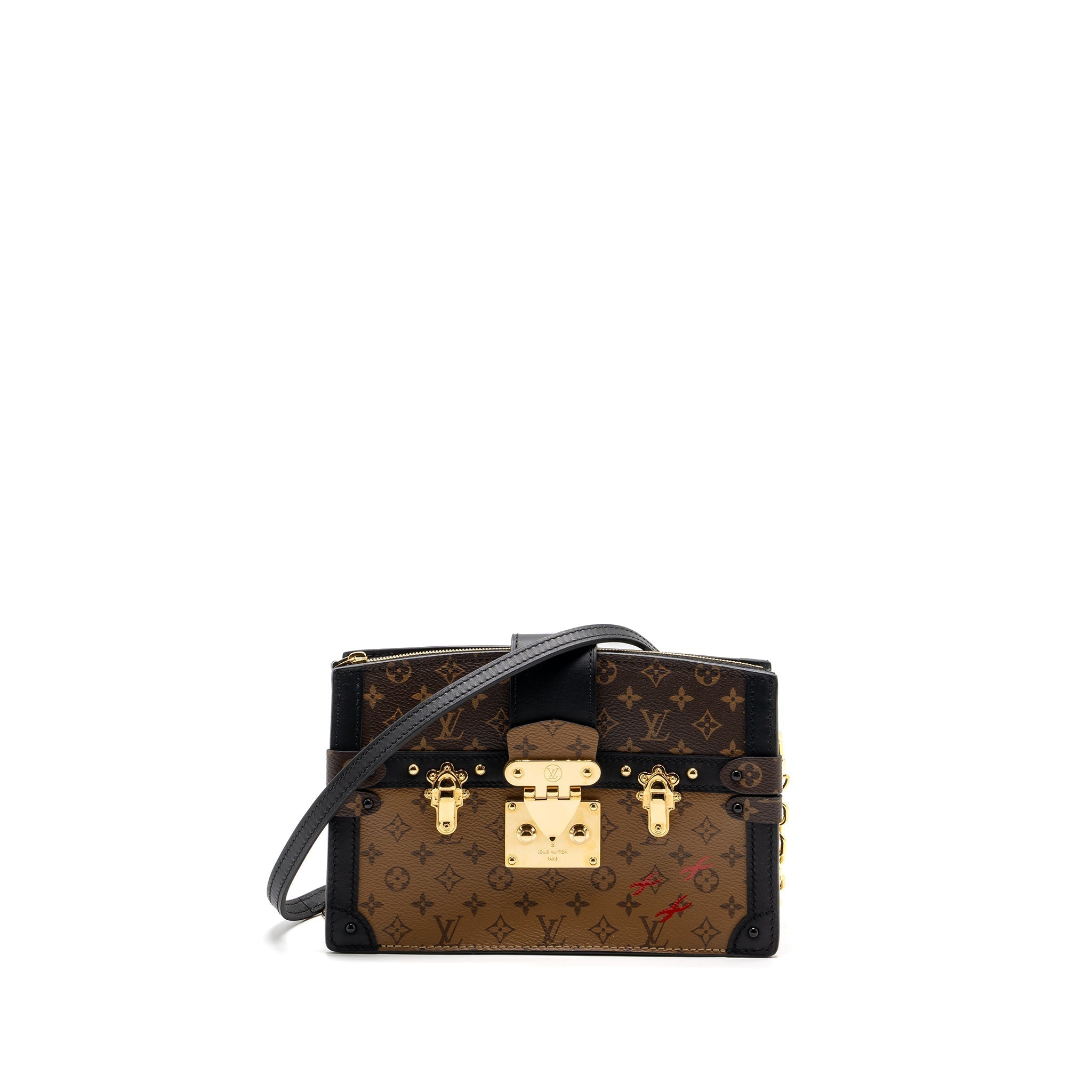 LOUIS VUITTON TRUNK CLUTCH MONOGRAM REVERSE CANVAS GHW