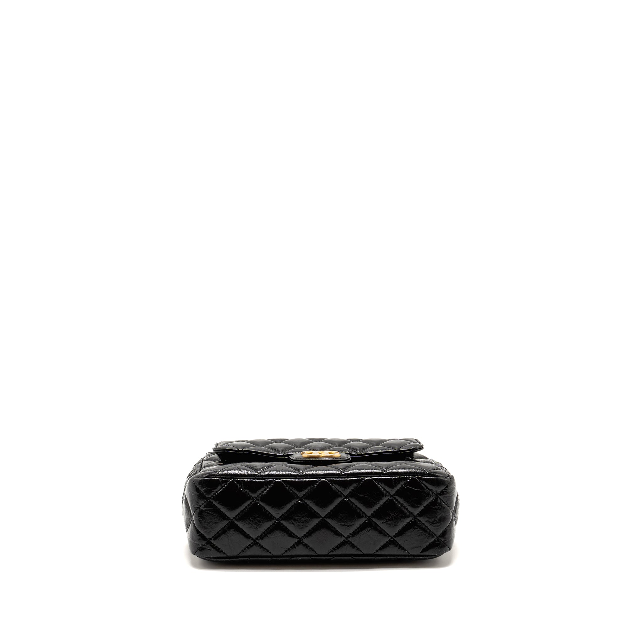 CHANEL HOBO BAG SHINY CALFSKIN BLACK GHW (MICROCHIP)