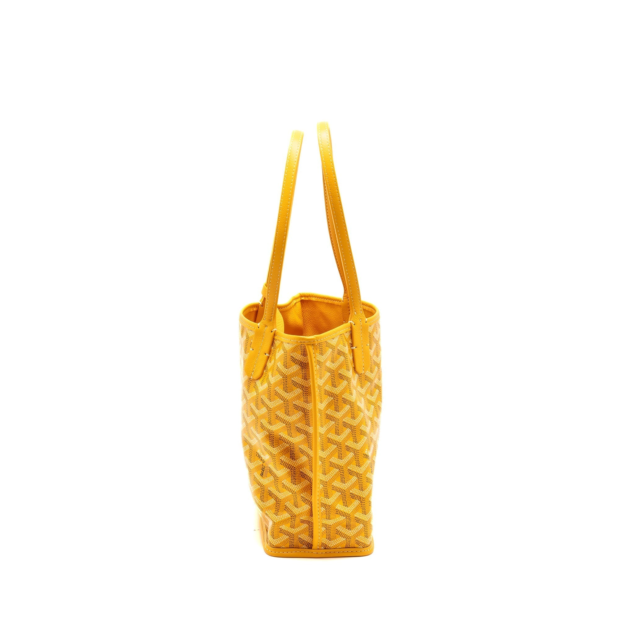 GOYARD MINI ANJOU TOTE BAG GOYARDLINE CANVAS / LEATHER YELLOW SHW