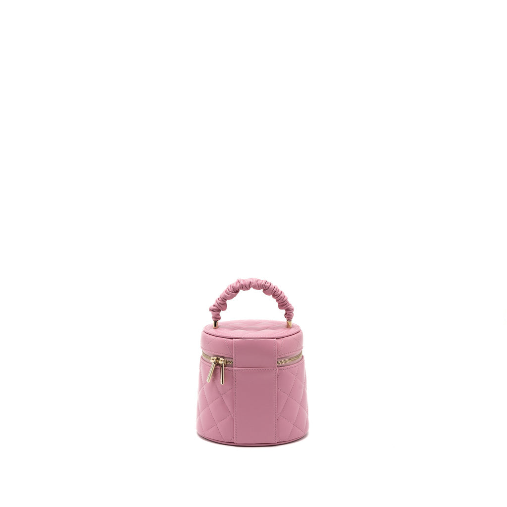 CHANEL TOP HANDLE VANITY CASE LAMBSKIN PINK LGHW
