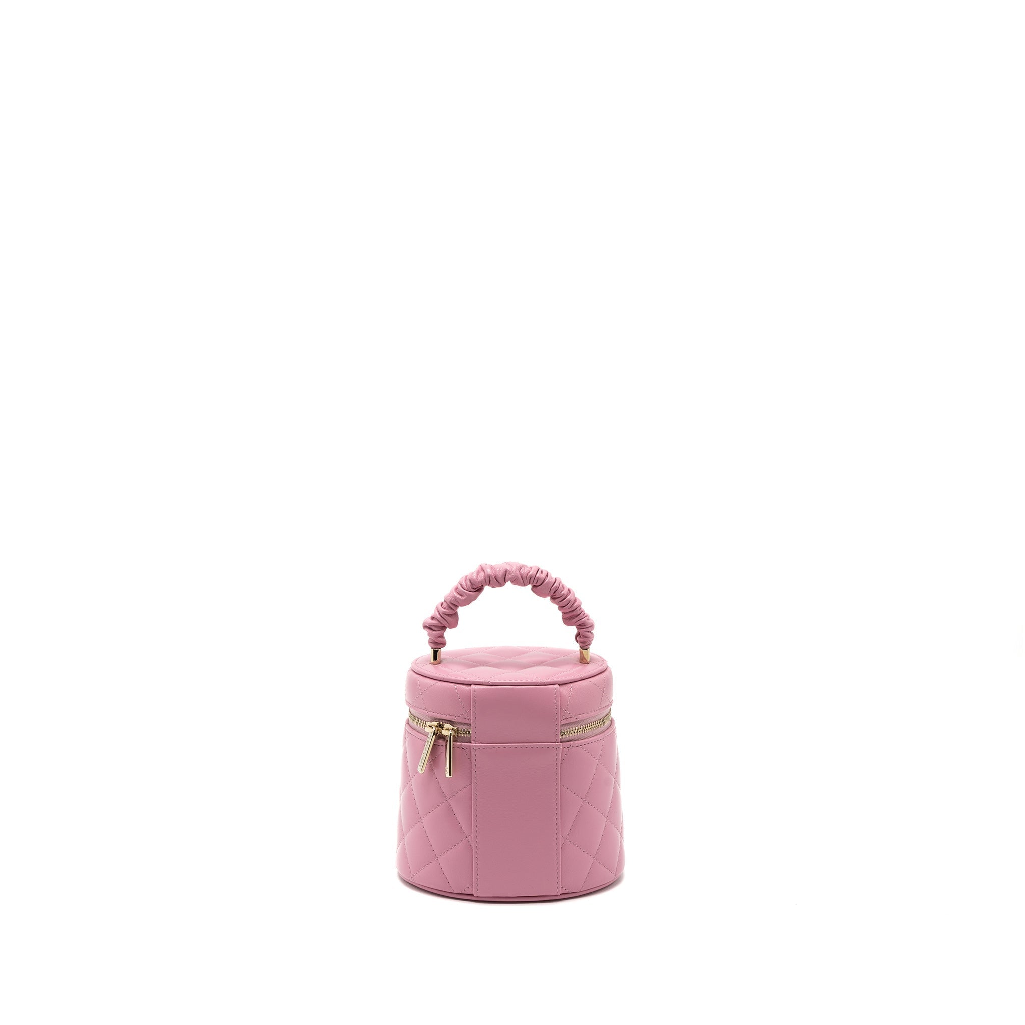 CHANEL TOP HANDLE VANITY CASE LAMBSKIN PINK LGHW