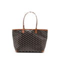 GOYARD ARTOIS PM BAG CANVAS/ CALFSKIN BLACK/ TAN SHW