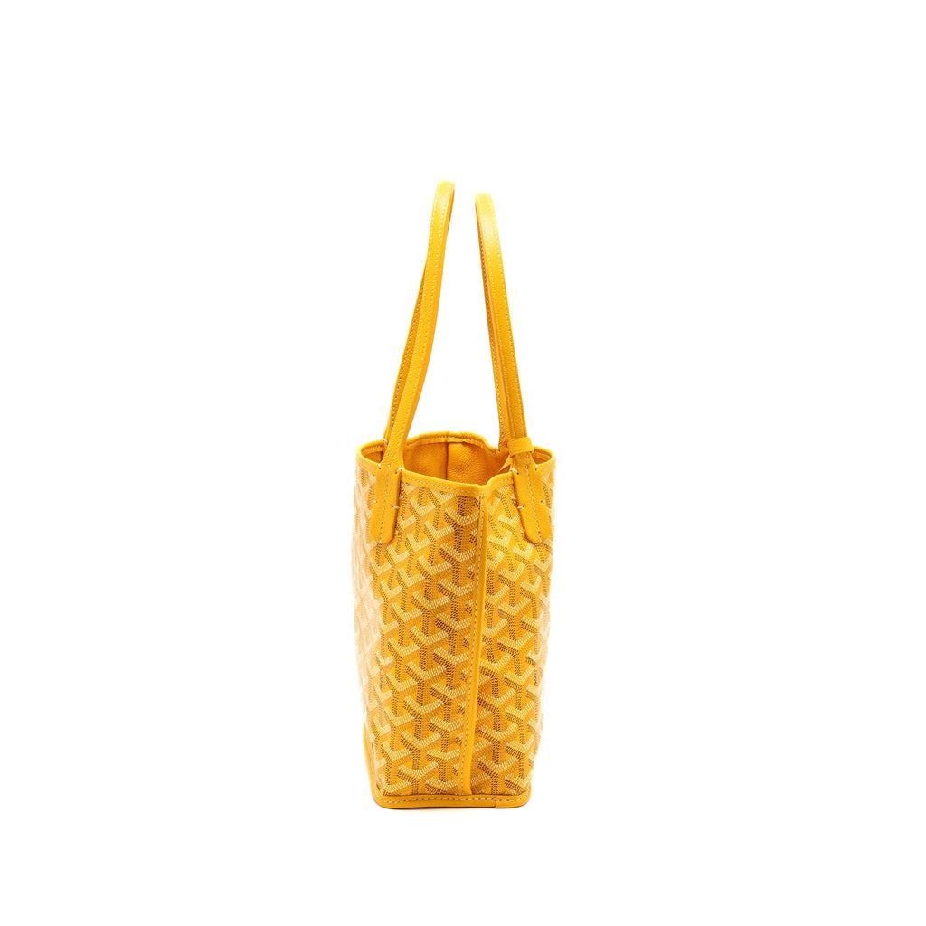 GOYARD MINI ANJOU TOTE BAG GOYARDLINE CANVAS / LEATHER YELLOW SHW