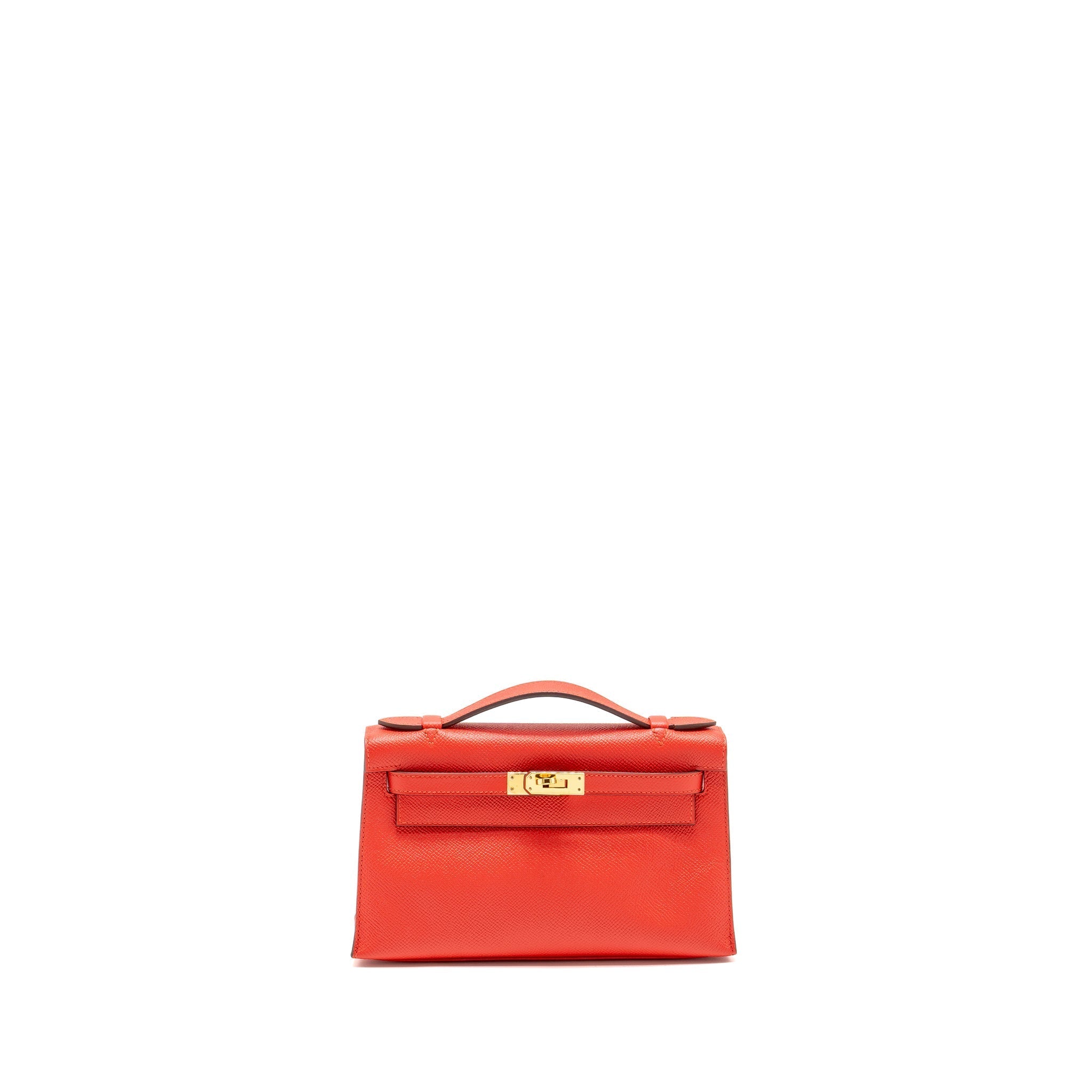 HERMES KELLY POCHETTE EPSOM Q5 ROUGE CASAQUE GHW