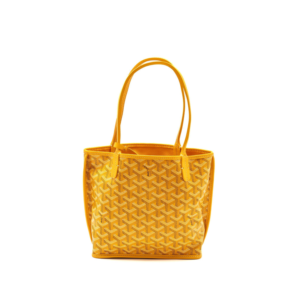 GOYARD MINI ANJOU TOTE BAG GOYARDLINE CANVAS / LEATHER YELLOW SHW