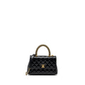 CHANEL SMALL COCO HANDLE LIMITED EDITION SMOOTH CALFSKIN BLACK GHW(MICROCHIP)