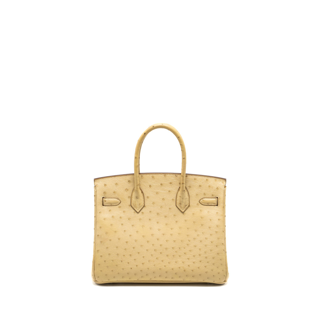HERMES BIRKIN 30 OSTRICH 3C PARCHEMIN SHW