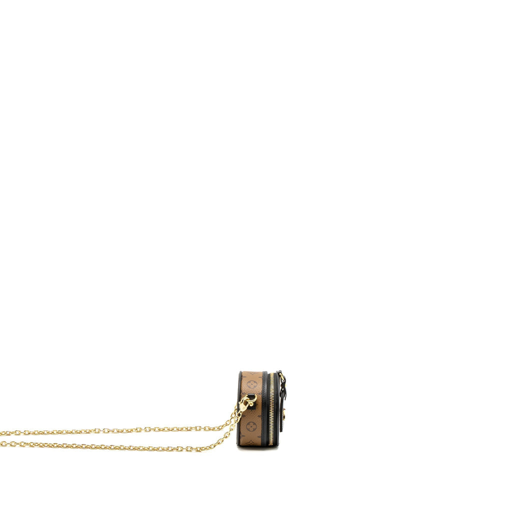 LOUIS VUITTON CHAPEAU NECKLACE/CHAIN BAG MONOGRAM REVERSE CANVAS BLACK GHW
