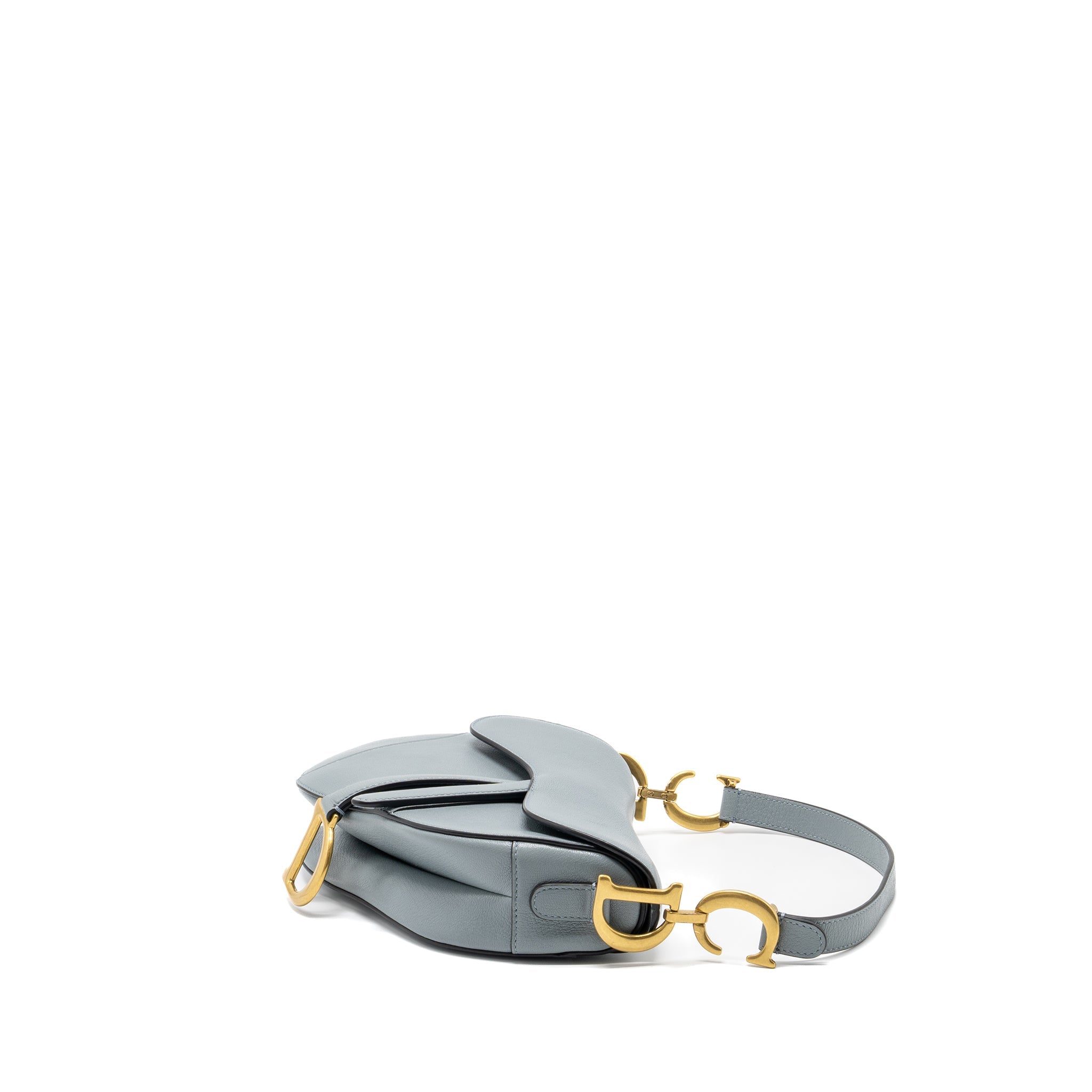 DIOR MEDIUM SADDLE BAG GOATSKIN LIGHT BLUE GHW