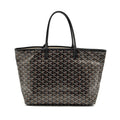 GOYARD SAINT LOUIS PM TOTE BAG GOYARDINE CANVAS / CALFSKIN BLACK SHW