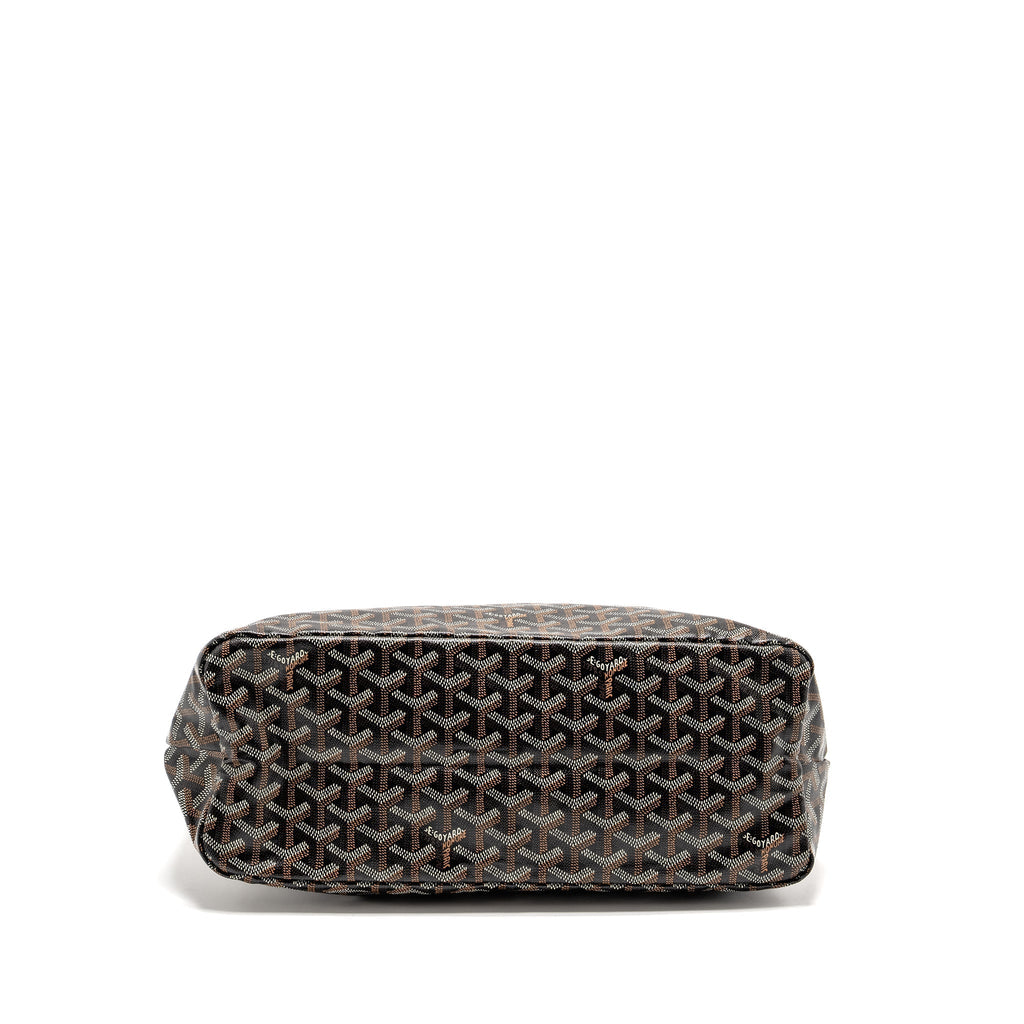 GOYARD BOHEME HOBO BAG GOYARDINE CANVAS/CALFSKIN BLACK SHW