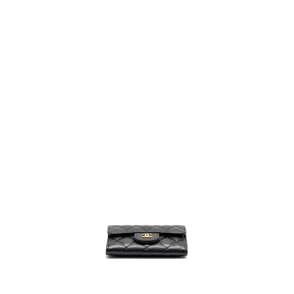 CHANEL CLASSIC FLAP CARD HOLDER CAVIAR BLACK GHW (MICROCHIP)