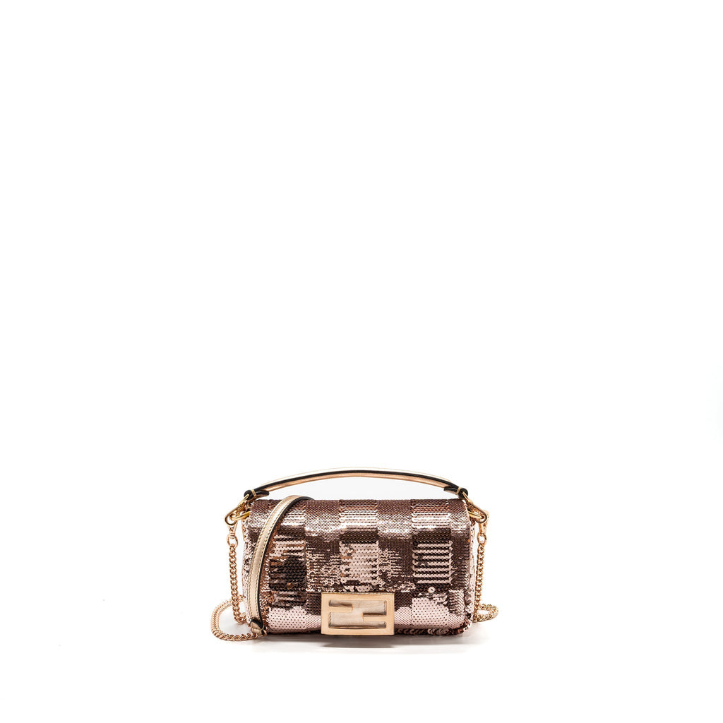 FENDI MINI BAGUETTE PAULETTE ROSE GOLD RGHW