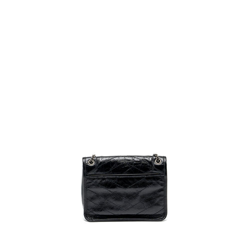 SAINT LAURENT BABY NIKI LEATHER BLACK SHW