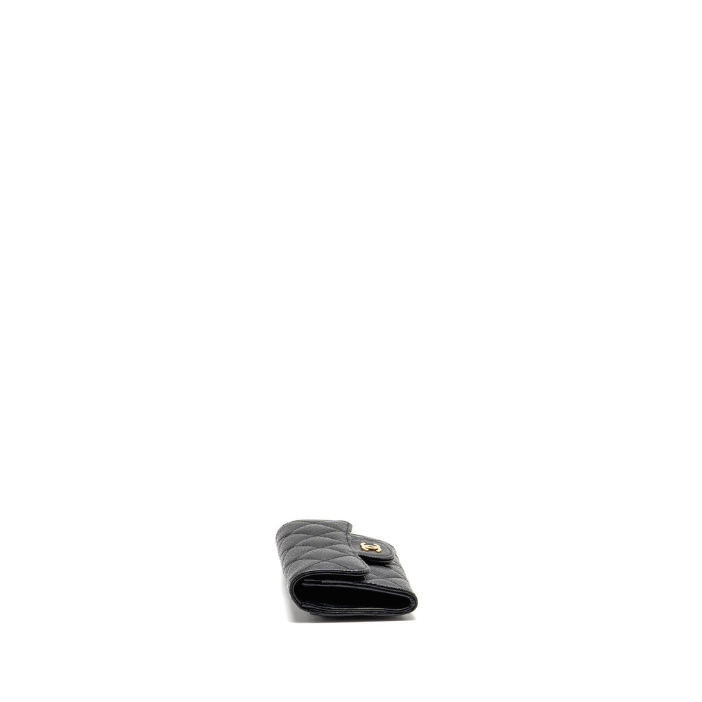 CHANEL CLASSIC FLAP CARD HOLDER CAVIAR BLACK GHW (MICROCHIP)