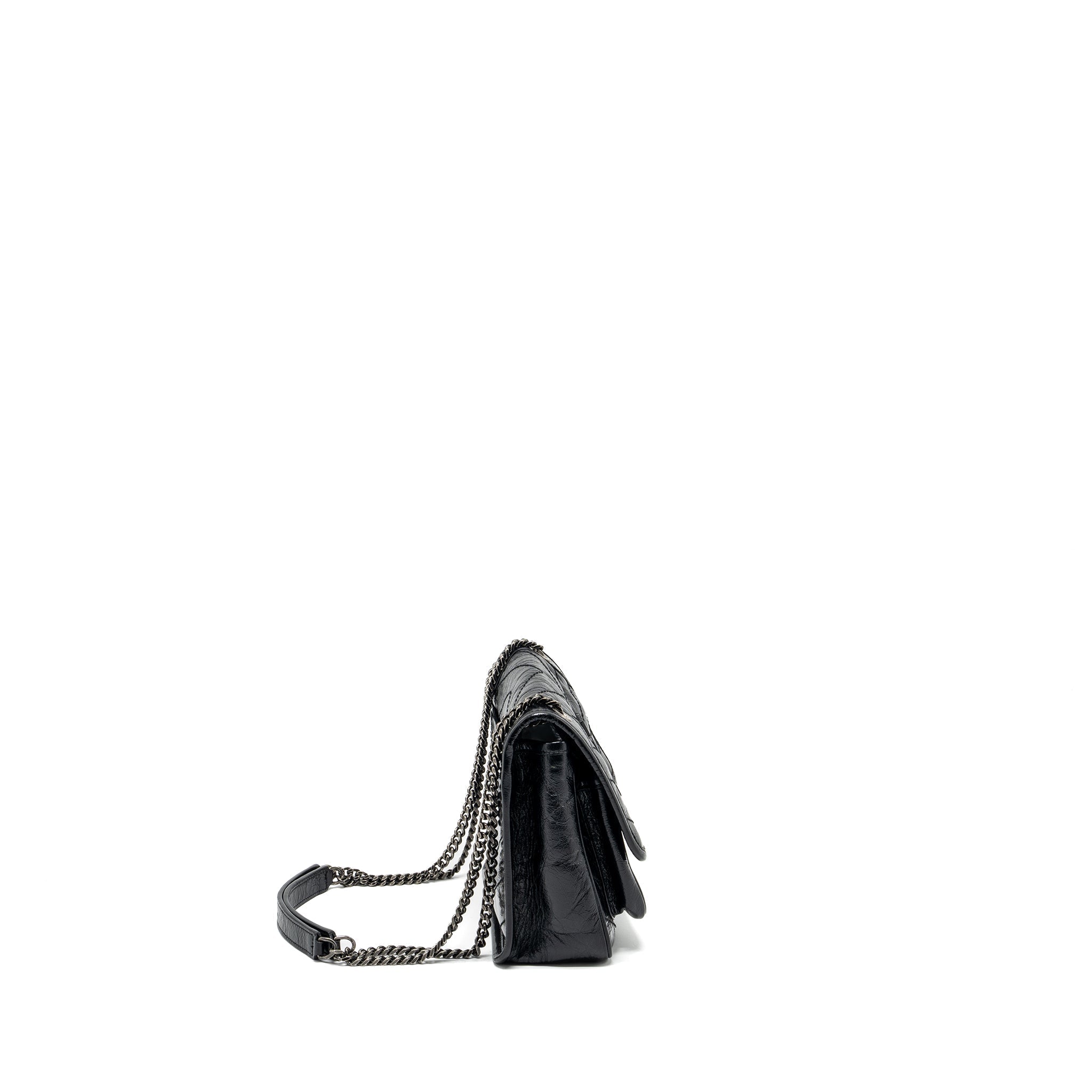 SAINT LAURENT BABY NIKI LEATHER BLACK SHW