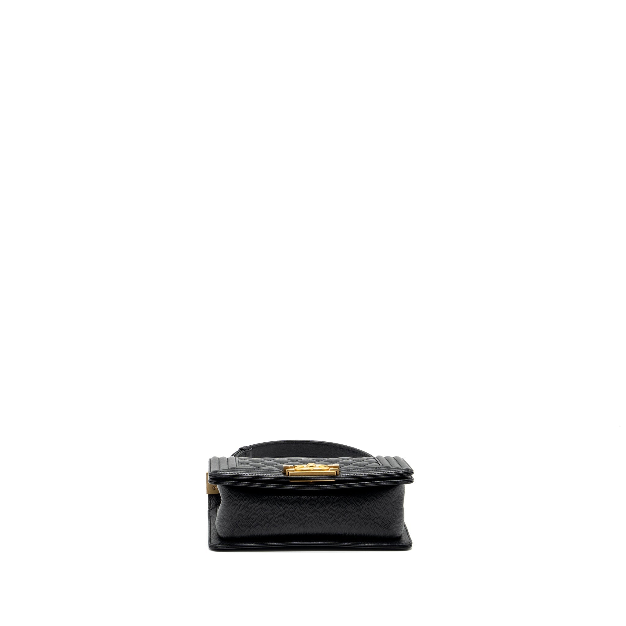 CHANEL SMALL BOY BAG CAVIAR BLACK GHW (MICROCHIP)
