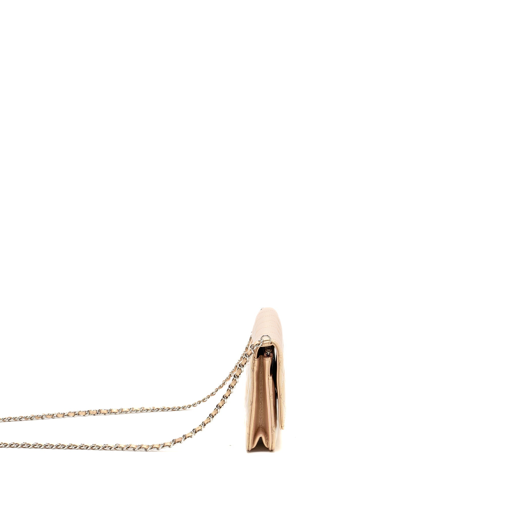 CHANEL CLASSIC WALLET ON CHAIN LAMBSKIN IRIDESCENT PINK SHW (MICROCHIP)