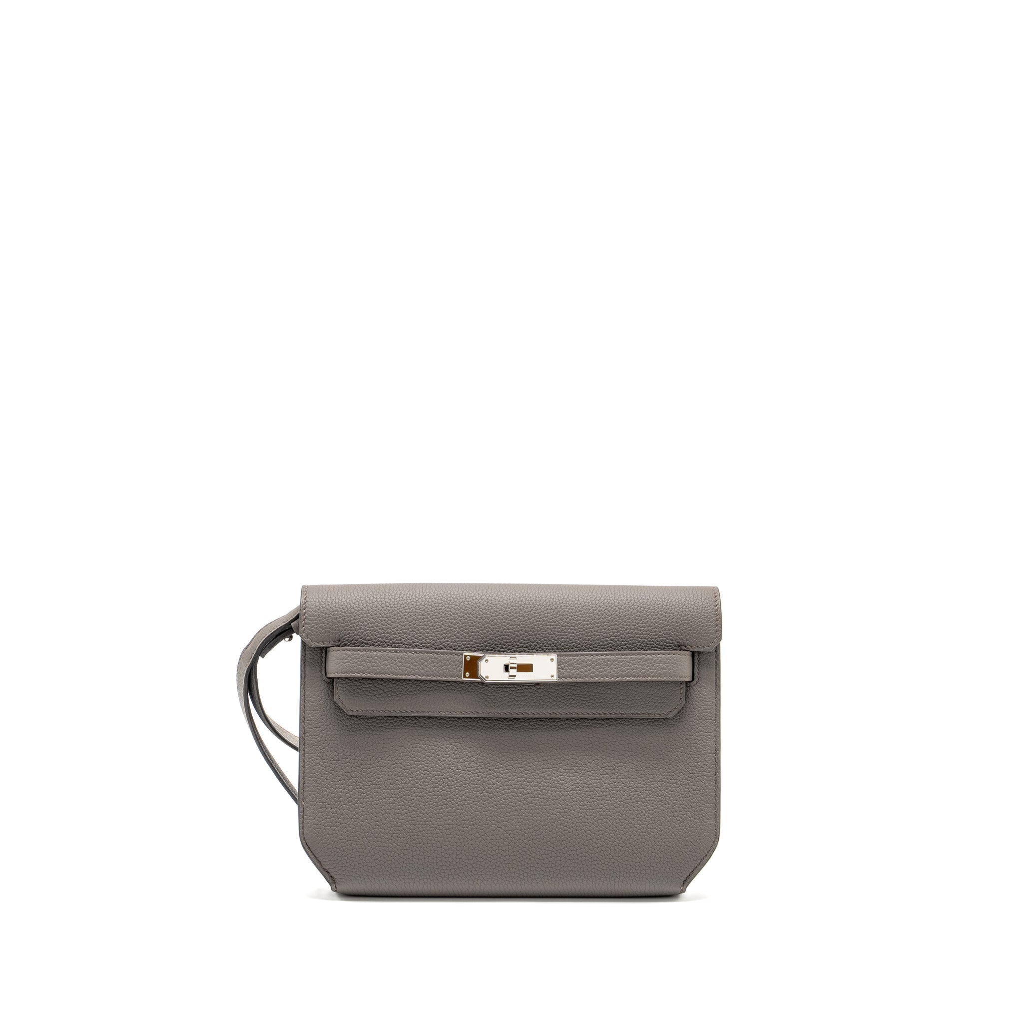 HERMES POCHETTE KELLY DEPECHES 25 TOGO GRIS ETAIN SHW