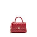 CHANEL SMALL COCO HANDLE CAVIAR RED LGHW (MICROCHIP)
