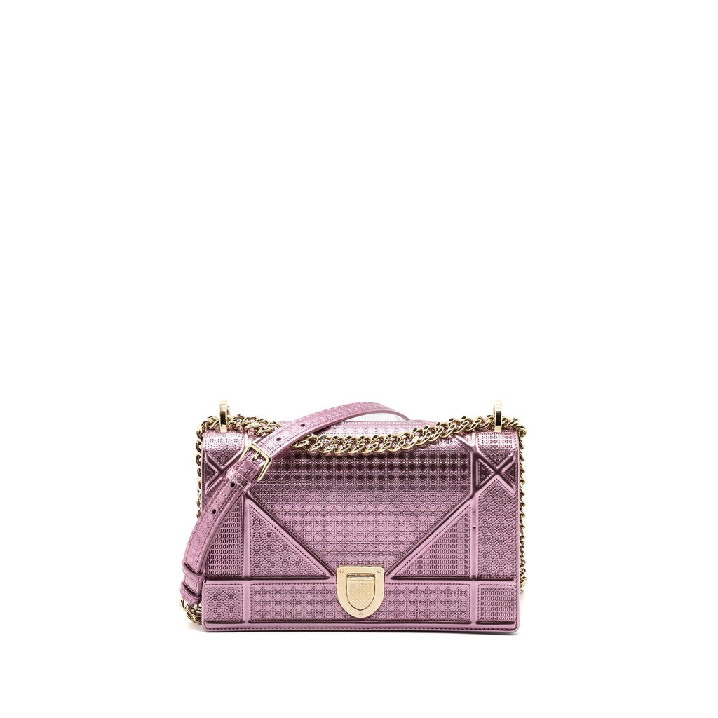 DIOR DIORAMA BAG METALLIC PINK LGHW