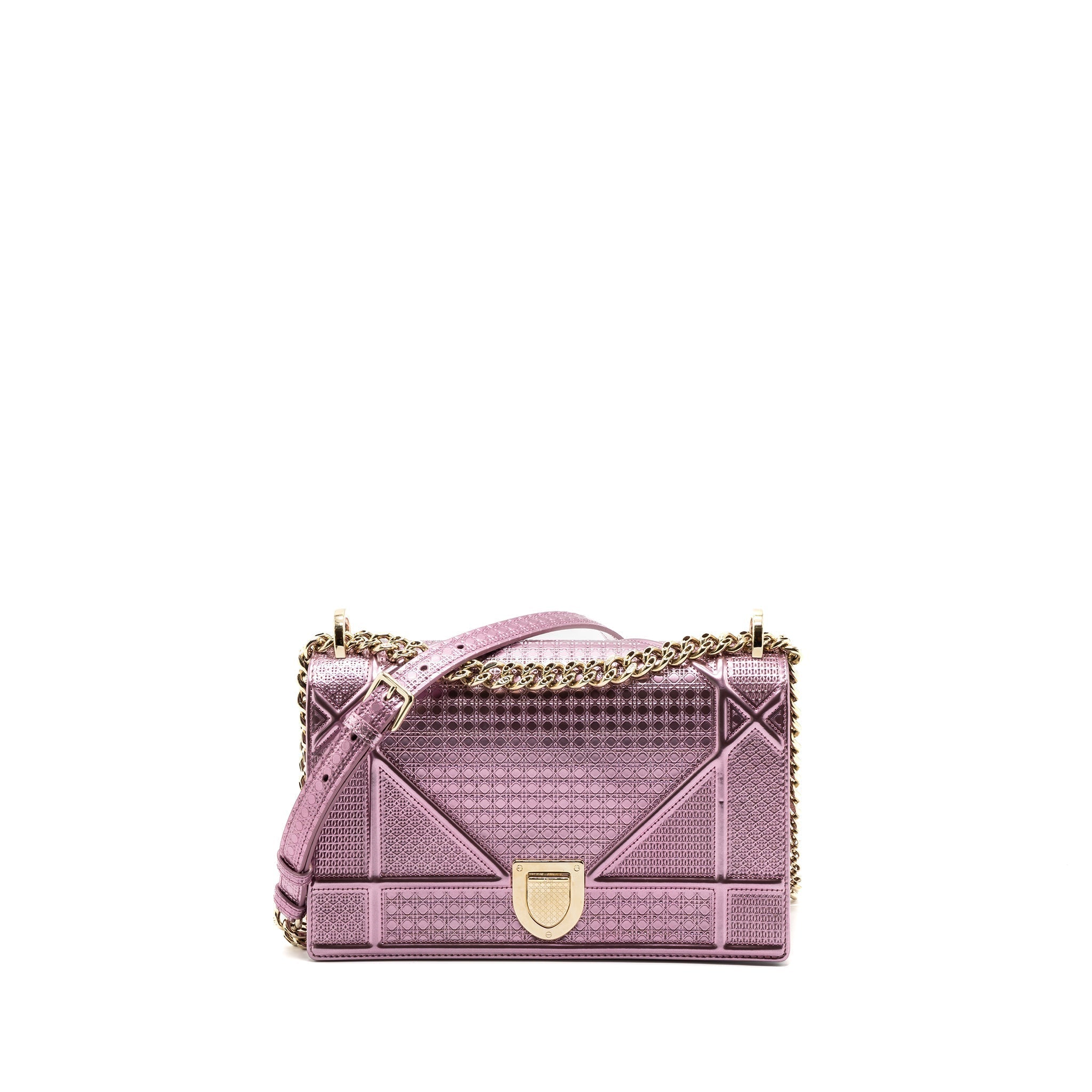 DIOR DIORAMA BAG METALLIC PINK LGHW