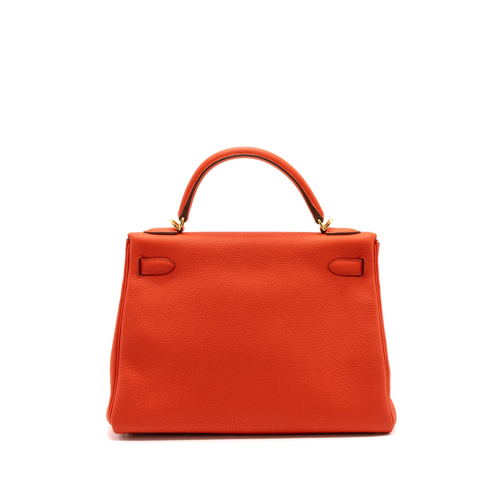 Hermes kelly 32 togo capucine GHW