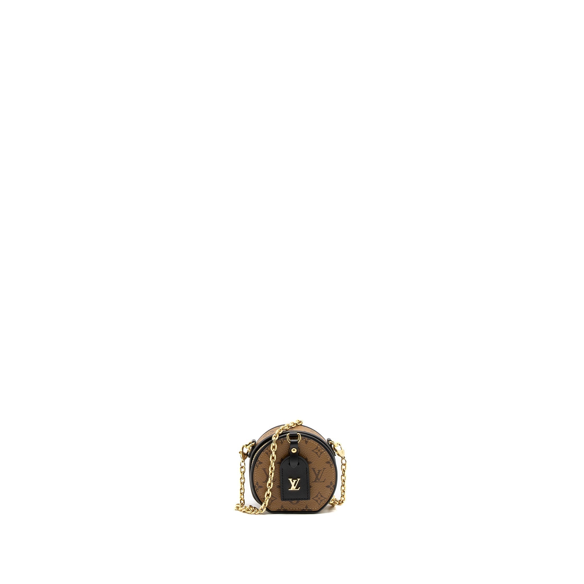LOUIS VUITTON CHAPEAU NECKLACE/CHAIN BAG MONOGRAM REVERSE CANVAS BLACK GHW