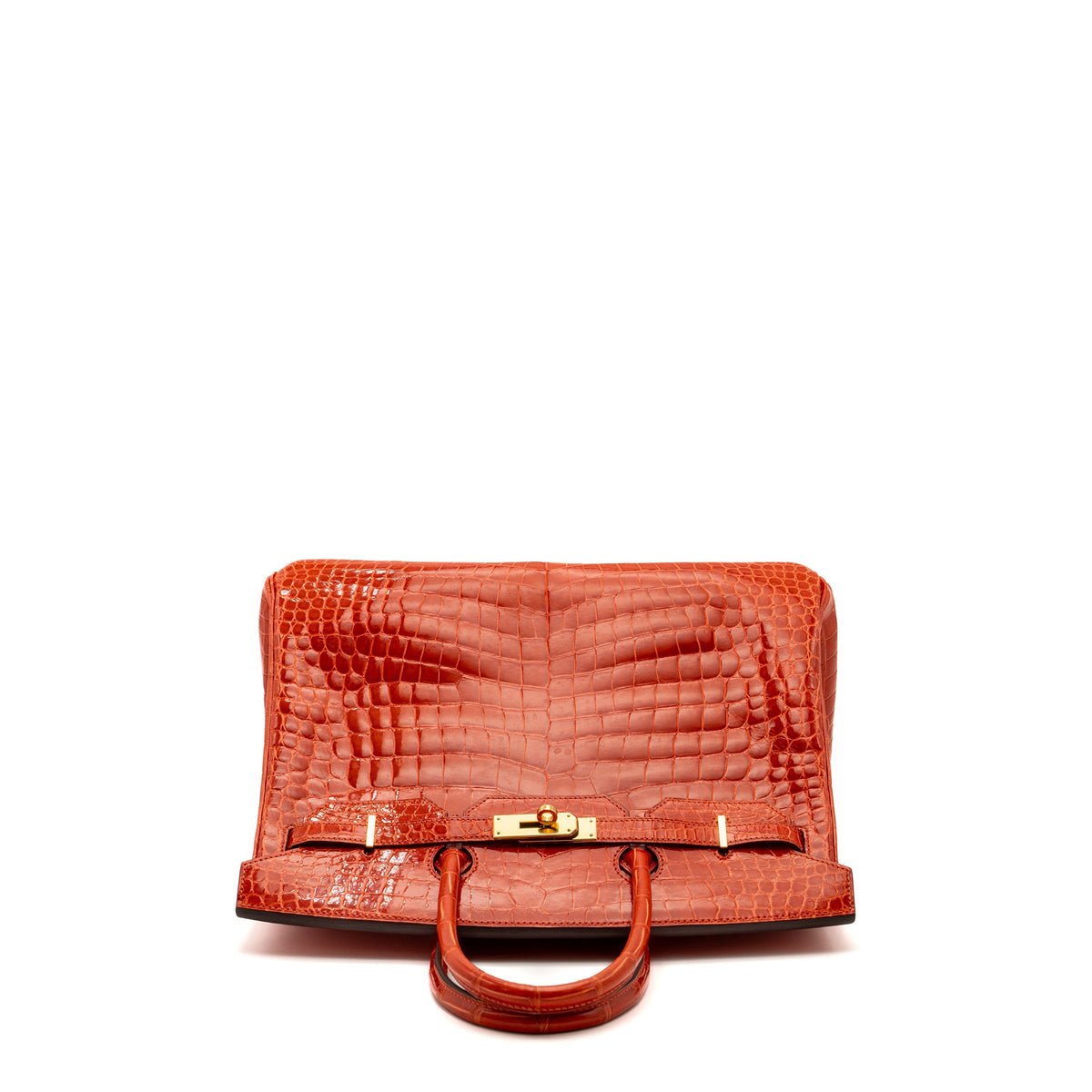Hermes Birkin 35 Shiny Crocodile Porosus Feu GHW
