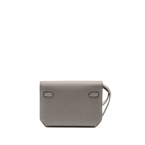 Hermes Pochette Kelly Depeches 25 Togo Gris Etain SHW