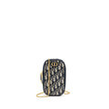 DIOR 30 MONTAIGNE PHONE POUCH OBLIQUE JACQUARD CANVAS NAVY GHW