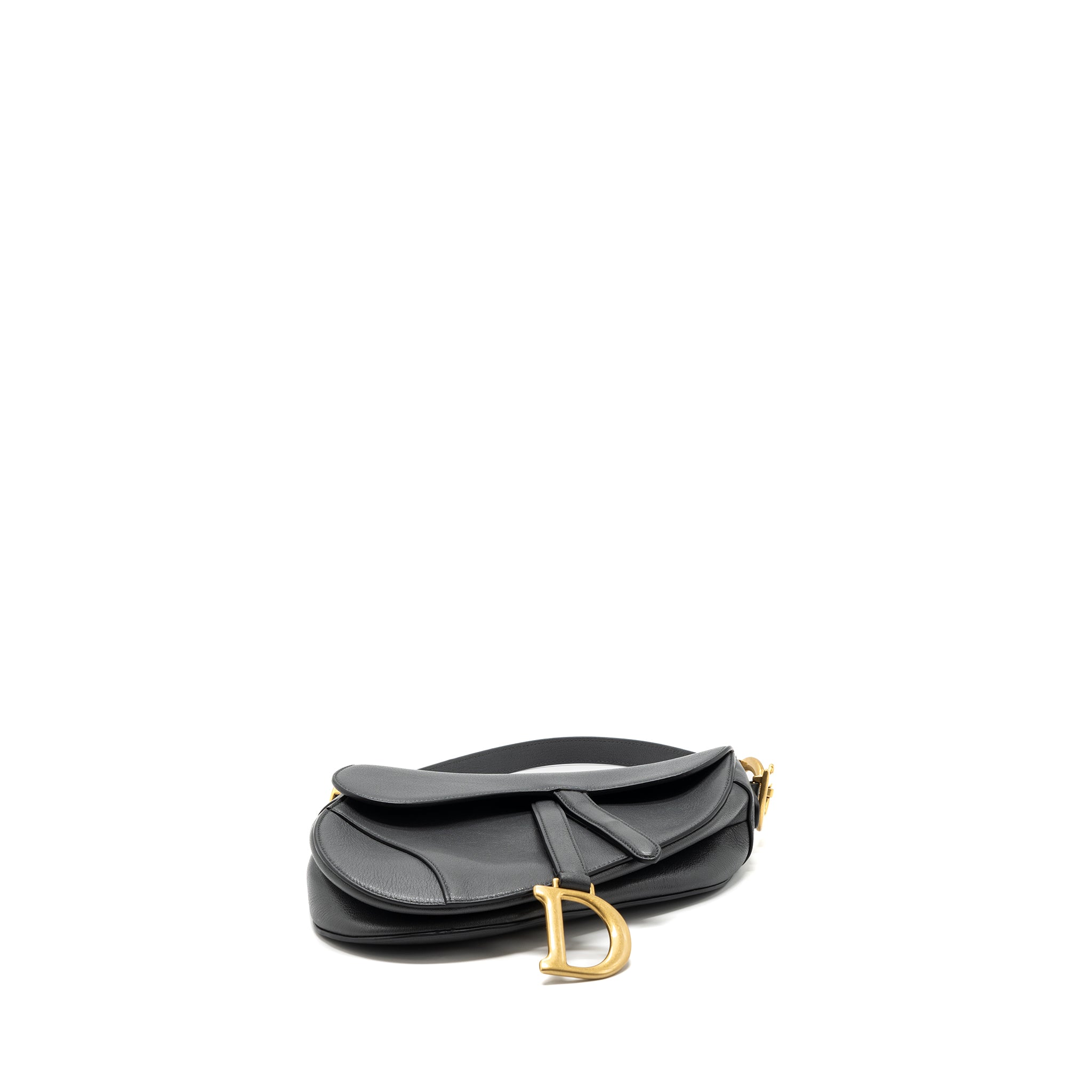 DIOR MEDIUM SADDLE BAG GOATSKIN DARK GREY GHW