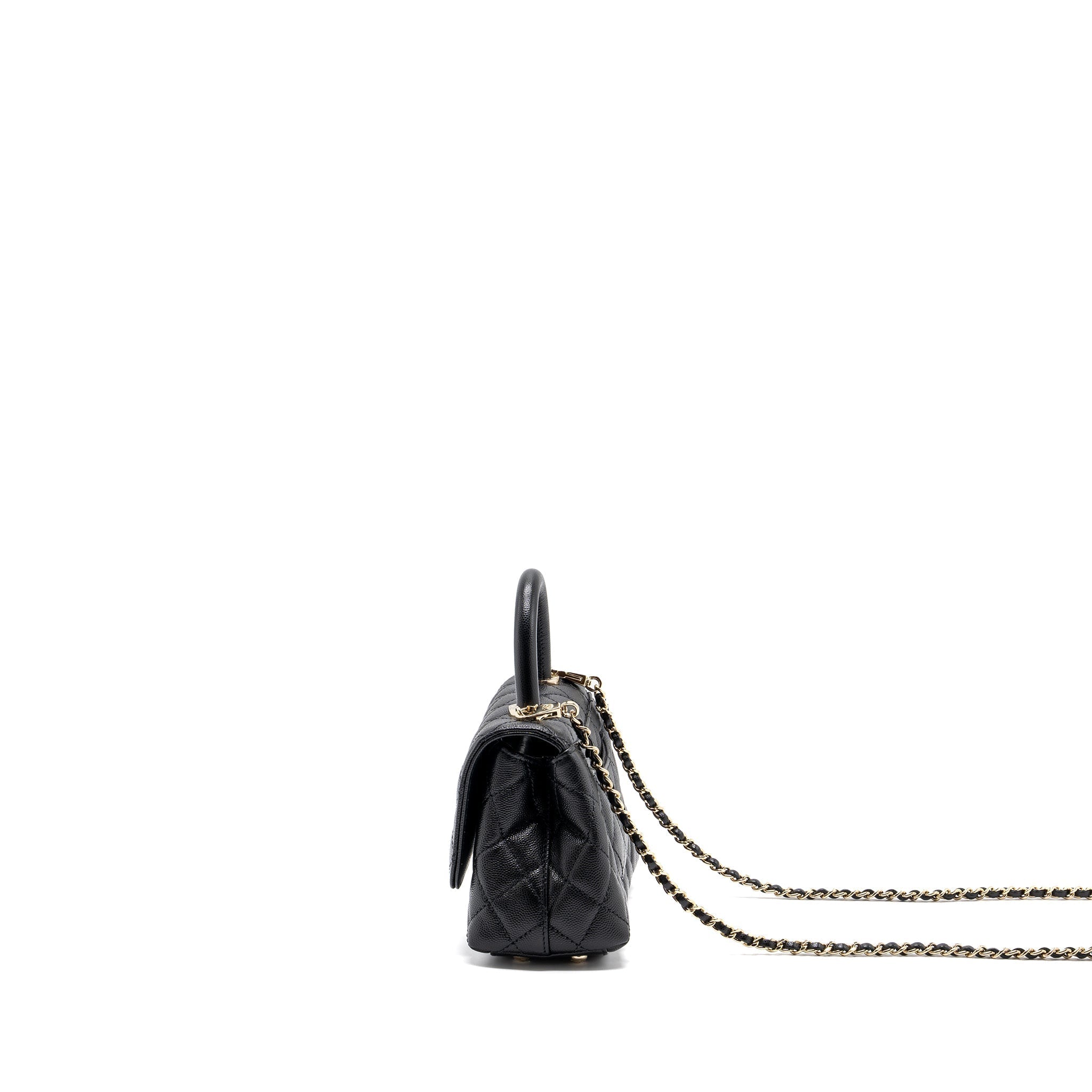 CHANEL COCO HANDLE EXTRA MINI CAVIAR BLACK LGHW(MICROCHIP)
