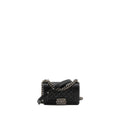 CHANEL SMALL BOY BAG CALFSKIN BLACK RUTHENIUM SILVER HARDWARE