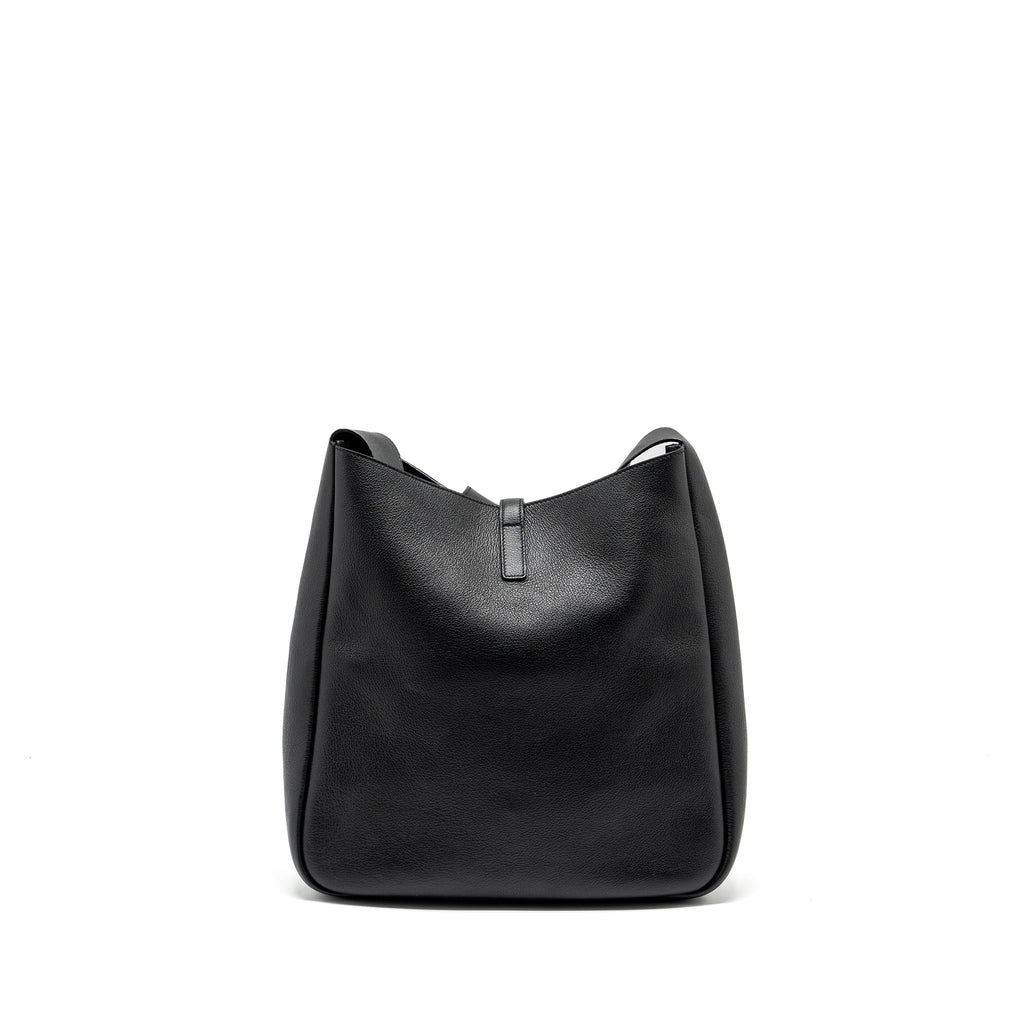 SAINT LAURENT/YSL LE 5 A 7 SUPPLE LARGE SMOOTH CALFSKIN BLACK GHW