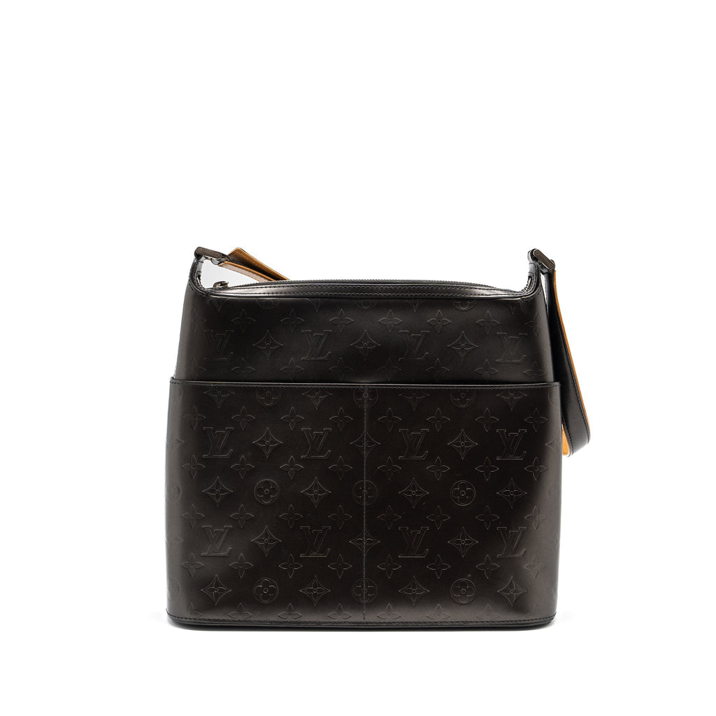 LOUIS VUITTON MESSENGER SHOULDER BAG LEATHER DARK GREY SHW