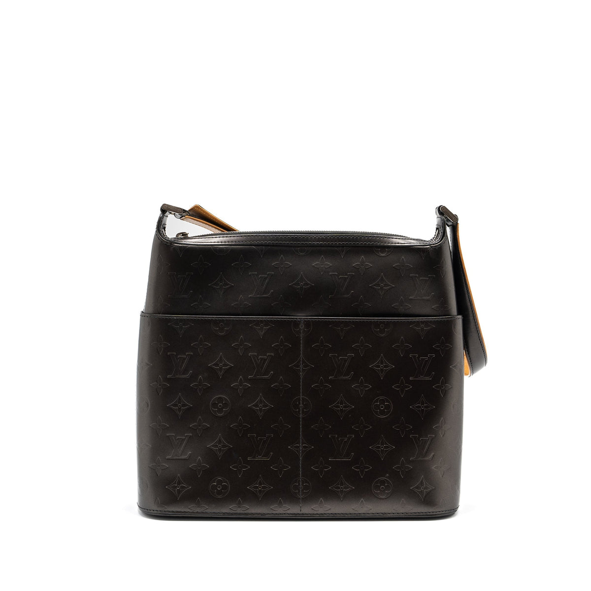 LOUIS VUITTON MESSENGER SHOULDER BAG LEATHER DARK GREY SHW