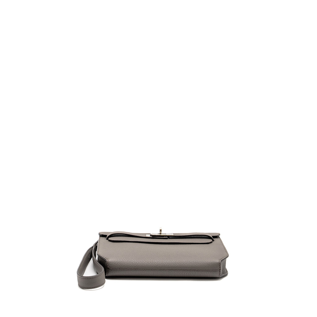 HERMES POCHETTE KELLY DEPECHES 25 TOGO GRIS ETAIN SHW