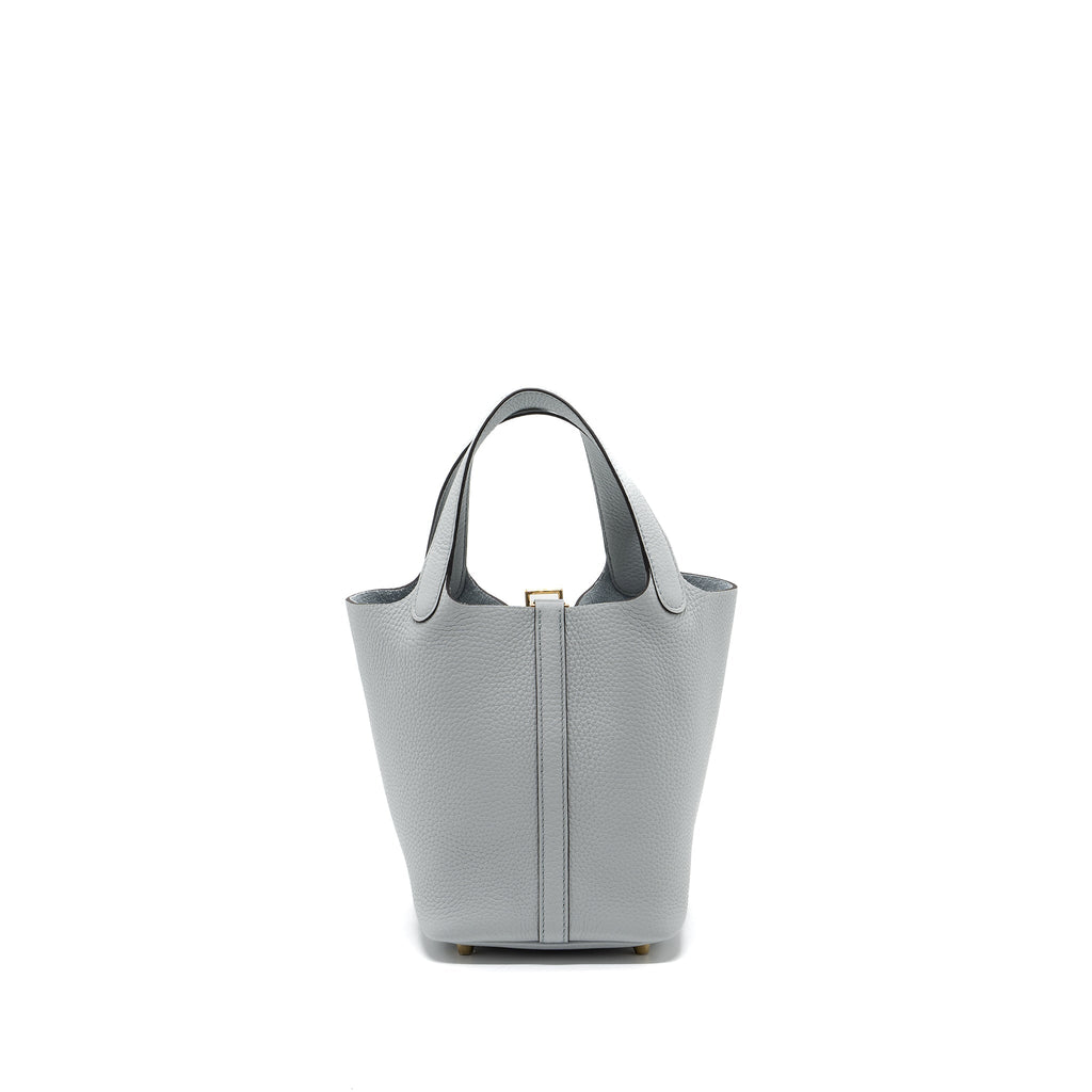 HERMES PICOTIN 18 CLEMENCE BLUE PALE GHW